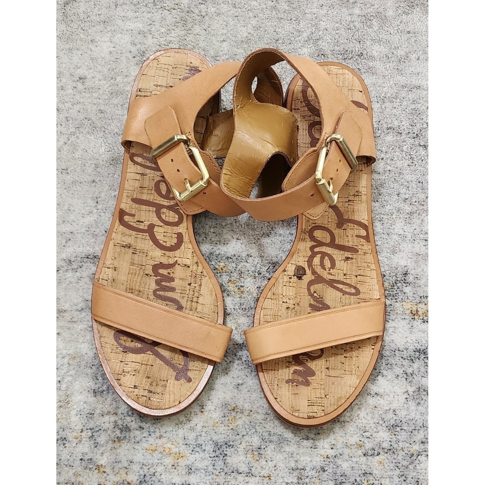 Sam Edelman Women's Trina Tan Leather Block Heel Sandal Size 9